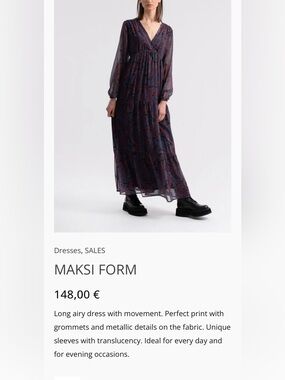 Molly Bracken Navy and Burgundy Paisley Maxi Dress